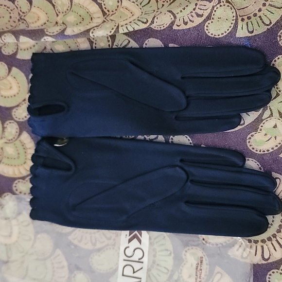 Deadstock Aris Ladies Gloves Navy Fabric - Picture 7 of 7